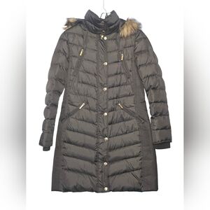 Michael Kors Black Puffer Coat with Fur Hood